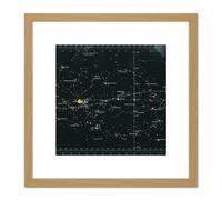 Space CSM-TEC Apollo 11 Star Chart Map Galaxy 8X8 Inch Square Wooden Framed Wall Art Print Picture with Mount Artery8 Light Oak One Size