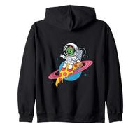 Space Dino Pizza Cosmic Ride Zip Hoodie