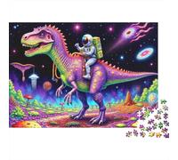Space Dinosaur RiderJigsaw Puzzle Educational Toddler Learning Room Activity Safe 1000 Pieces 52x38cm/1000pcs