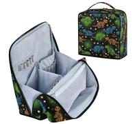 Space Dinosaurs Stars Black Makeup Bag Makeup Organizer for Women