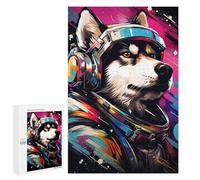 Space Dog Explorer-144 - Wooden Art Puzzle, 1000 PCS, Housewarming Gift - for Mindful Leisure