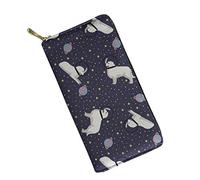 Space Dog Pattern Women Slim RFID Wallet Leather Long Clutch Bag Purse Card Holder, Pyrenean Mountain Dog
