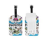 Space Doodle Luggage Tags Leather Travel Suitcase Baggage Tag 1 Piece