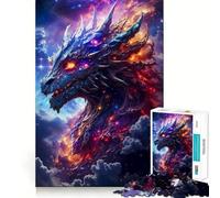 Space Dragon 1000 Piece Jigsaw Puzzles for Adults Teenagers Solid Logic Toy Quiet Fun Precision Cut Santa Wish Pick (38x26cm)