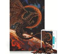Space Dragon 1000 Piece Jigsaw Puzzles for Teenagers Boost Memory Gentle Relax Premium Cut Bday Surprise (38x52cm)