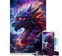 Space Dragon 1000 Piece Jigsaw Puzzles for Teenagers Jigsaw Clear Logic Toy Peaceful Time Perfect Cut Santa Wish List (50x75cm)