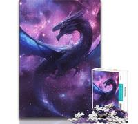 Space Dragon Jigsaws Puzzles 1000 Pieces for Adults Gifts,Stress Reliever Staycation Kill Time with Matching Poster And Trivia Sheet (38x26cm)