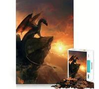 Space Dragon On A Cliff 1000 Pieces Jigsaws Adults Puzzles Gifts Mind Challenge Toy Easy Leisure Precise Cut (38x52cm)