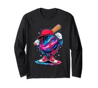 Space Dripping Galaxy Baseball Player Vibes Long Sleeve T-Shirt