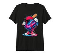 Space Dripping Galaxy Baseball Player Vibes Premium T-Shirt