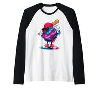Space Dripping Galaxy Baseball Player Vibes Raglan Baseball Tee