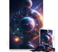 Space Earth Clock 1000 Piece Jigsaws for Teenagers Puzzle Boost Memory Quiet Calm Premium Cut Heartfelt Gift (38x52cm)