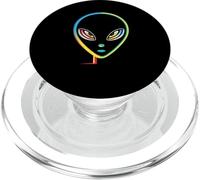 Space ET Alien Gazing With Colorful Piercing Eyes Cosmic PopSockets PopGrip for MagSafe
