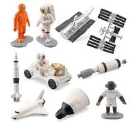 Space Exploration Model Set-Astronaut Model Set - Simulated Astronauts, Apollo Satellites, Rockets & Telescopes | Miniature Space Static Ornaments, Outer Spaces Action Figures For Cake Toppers