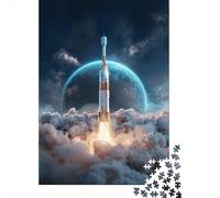 Space Exploration Rocket Launch Jigsaw Puzzles Puzzles for Adults Kids. 1000 Piece Great Gifts Challenge Toy Educational Game Home Decoration for Adults& Kids Age 14 Years Up 38x26cm/1000pcs