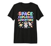 Space Explorer Adventure Kids Graphic Cute Cartoon Premium T-Shirt