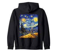 Space Explorer Astronaut Van Gogh Starry Night Inspiration Zip Hoodie