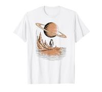 Space Explorer, Astronaut with Saturn, Fun Cosmic Adventure T-Shirt