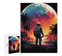 Space Explorer on Exotic Beach, 500 PCS Challenging Puzzle for Adults - for Quiet Evenings And Focused Play