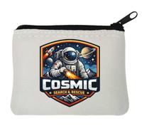 Space Explorer on Search and Rescue Mission Neoprene Coin Purse Pouch 10x11cm White