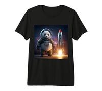 Space Explorer Panda with Rocket Premium T-Shirt