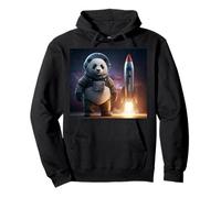 Space Explorer Panda with Rocket Pullover Hoodie