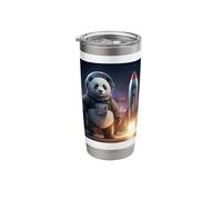 Space Explorer Panda with Rocket Stainless Steel Insulated Tumbler