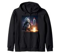 Space Explorer Panda with Rocket Zip Hoodie