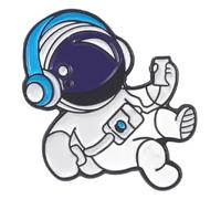 Space Explorer Pin | Enamel Pin with Astronaut and Planet, Klein, Non-precious metal