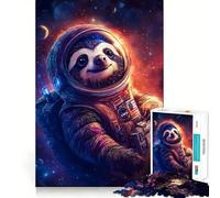 Space Explorer Sloth Jigsaw Puzzles 1000 Piece for Teenagers Logic Ability Toy Relaxing Fun Accurate Cut Artistic Gift (38x52cm)