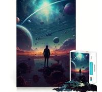Space Fantasy Hard Jigsaw Puzzle for Adults 1000 Pieces Improve Memory Relaxed Mind Sharp Edge Stylish Gift (38x26cm)