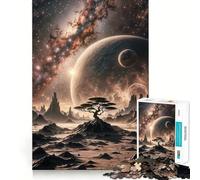 Space Fantasy Landscape 1000 Pieces Jigsaw Puzzles for Adults Mental Logic Toy Serene Time Firm Cut (50x75cm)