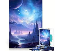 Space Fantasy Landscape Jigsaw Puzzles 1000 Piece for Adults Intellect Toy Calm Relax Precise Cut Santa Wish Item (38x52cm)