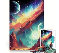 Space Fantasy Landscape Puzzles for Adults 1000 Puzzles Strengthen Memory Anxiety Relief Smooth Edge Warm Surprise (38x52cm)