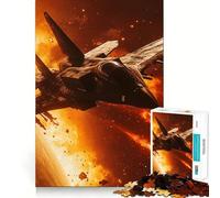 Space Fighter in Fire Jigsaw Puzzle for Teenagers 1000 Pieces Reason Skill Toy Calming Play Exact Cut Perfect Present (38x52cm)