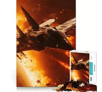 Space Fighter in Fire Jigsaw Puzzles 1000 Piece for Teenagers Fine Logic Toy Easy Leisure Neat Edge Festival Gift (50x75cm)