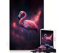 Space Flamingo 1000 Piece Jigsaw Puzzles for Teenagers Jigsaw Brain Workout Toy Group Play Art Assembly Classic Gift (50x75cm)