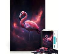 Space Flamingo 1000 Piece Jigsaw Puzzles for Teenagers Jigsaw Brain Workout Toy Group Play Art Assembly Classic Gift (50x75cm)
