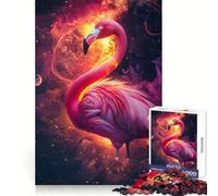 Space Flamingo Hard Jigsaw Puzzle for Adults 1000 Pieces Mind Puzzle Calm Relax Art Assembly (38x26cm)