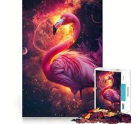 Space Flamingo Jigsaw Puzzles for Teenagers 1000 Piece Recall Upgrade Calm Relax Clear Cut Art Collection Piece (50x75cm)