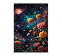 Space Flower Jigsaw Puzzles for Adults 50, Fun Challenging Educational Games, Difficult Jigsaw Puzzles for Adults, Puzzle 50 Pieces