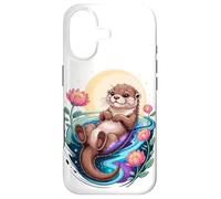 Space Flowers Sea Otters Case for iPhone 17