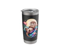 Space Flowers Sea Otters Stainless Steel Insulated Tumbler