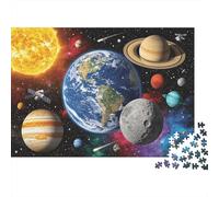 Space Galaxy 1000 Piece Jigsaw Puzzles Recycled Earth Moon Puzzle for Elderly Puzzle Game Props for Family And Friends Birthdays Great Gift 70x50cm/1000pcs