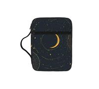 Space Galaxy Bible Cover for Women Men Celestial Geometric Carrying Book Case Church Bag Bible Protective with Handle and Zippered Pocket