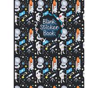 Space Galaxy Blank Sticker Book: Cute Galaxy Planets Cover Blank Sticker Collecting Album Book for Adults and Children Ages 4-8
