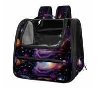 Space Galaxy Cosmic Stars Breathable Cat Carrier Backpack - Lightweight Pet Travel Bag for Kitties, Small Dogs & Puppies | Airline-Approved, Anti-Escape Design