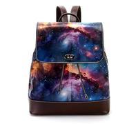 Space Galaxy Glitter Nebula Women Backpack, Small Travel Flap Rucksack Handbag Causal Daypack for Ladies Girls
