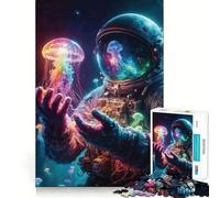 Space Galaxy Jellyfish Jigsaw Puzzle for Adults 1000 Pieces Memory Boost Group Play Pattern Assembly Xmas Surprise (50x75cm)