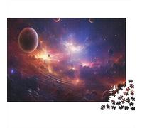 Space Galaxy Jigsaw Puzzle 1000 Pieces Recyclable Planet Nebula Senior Puzzles Educational Game Decompression Ideal for Family And Friends Birthdays 38x26cm/1000pcs